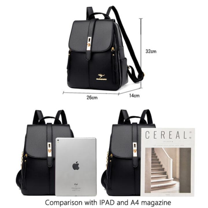 2022 Women Leather Backpacks High Quality Female Vintage Backpack Girls School Bag Travel Bagpack Ladies Sac Female Back Pack
