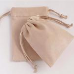 Ivory Suede Gift Bags Custom Logo Sack All size Watch Perfume Eyelashes Makeup Drawstring Pouches Jewelry Sachets
