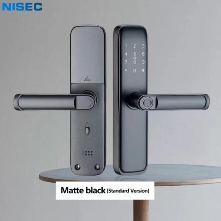 Tuya Indoor Wooden Door Office Room Bedroom Handle Lock Electronic Password Room Door Smart Lock Home Fingerprint Lock