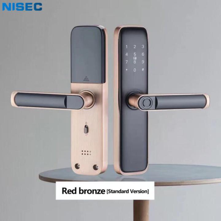 Tuya Indoor Wooden Door Office Room Bedroom Handle Lock Electronic Password Room Door Smart Lock Home Fingerprint Lock